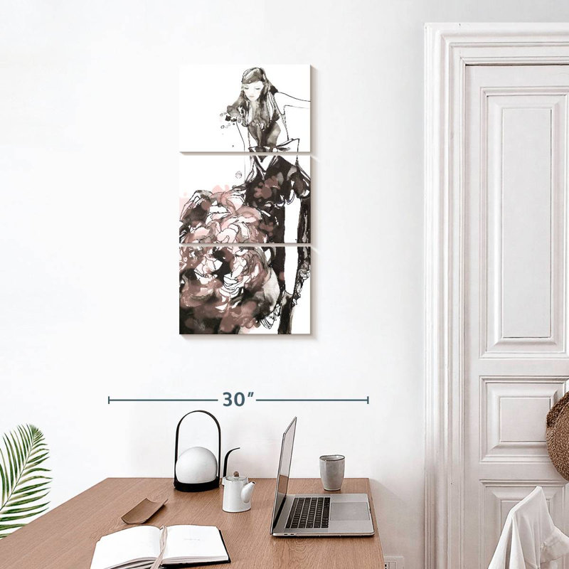 Robe pivoine, H 32 po x l 15 po