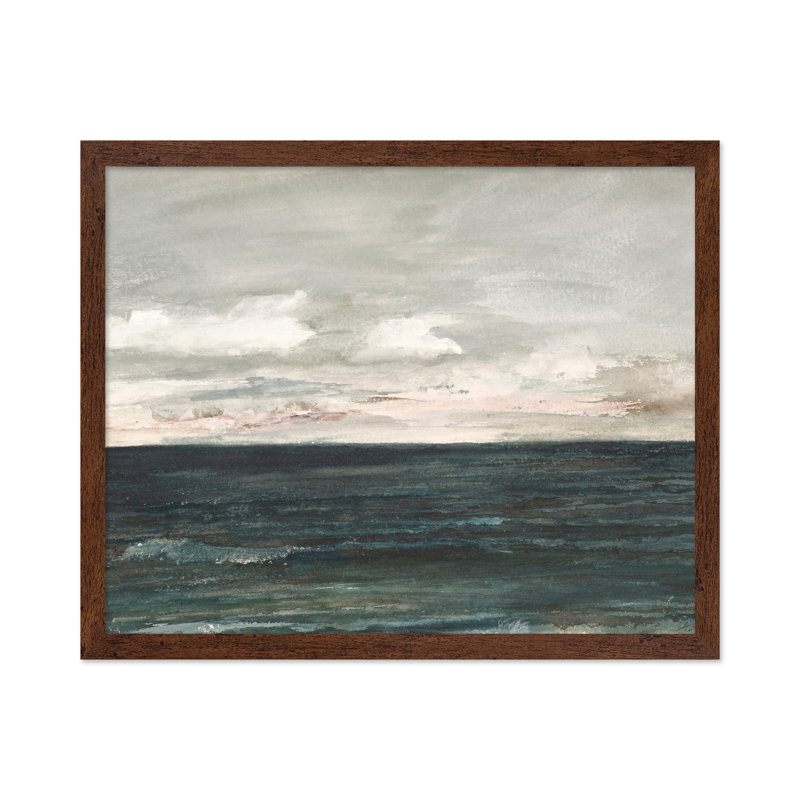 Paysage marin, 18"H x 24"W, Poster, Brown Framed