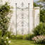 Panneau de clôture en fer, treillis décoratif blanc rétro, support pour plantes d'extérieur et barrière pour animaux