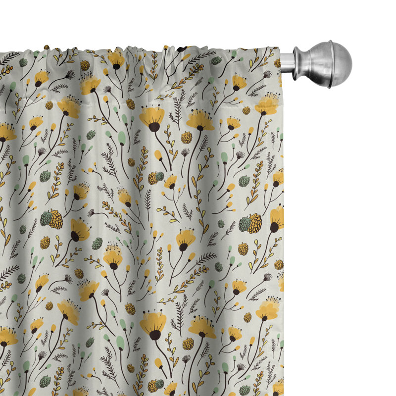 Doodle Semi-Sheer Rod Pocket Curtain Panels, 28" x 63"