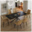Table de salle à manger rétractable en pierre frittée - Table rectangulaire noire moderne extensible pour 6 à 8 personnes avec base en acier au carbone à pieds croisés-900157073