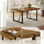 Table de salle à manger rectangulaire rustique de style industriel en bois pour 4 à 6 personnes, plateau épais en bois d'ingénierie et pieds robustes en métal noir, idéale pour les réunions de famille.-988391402-988391404