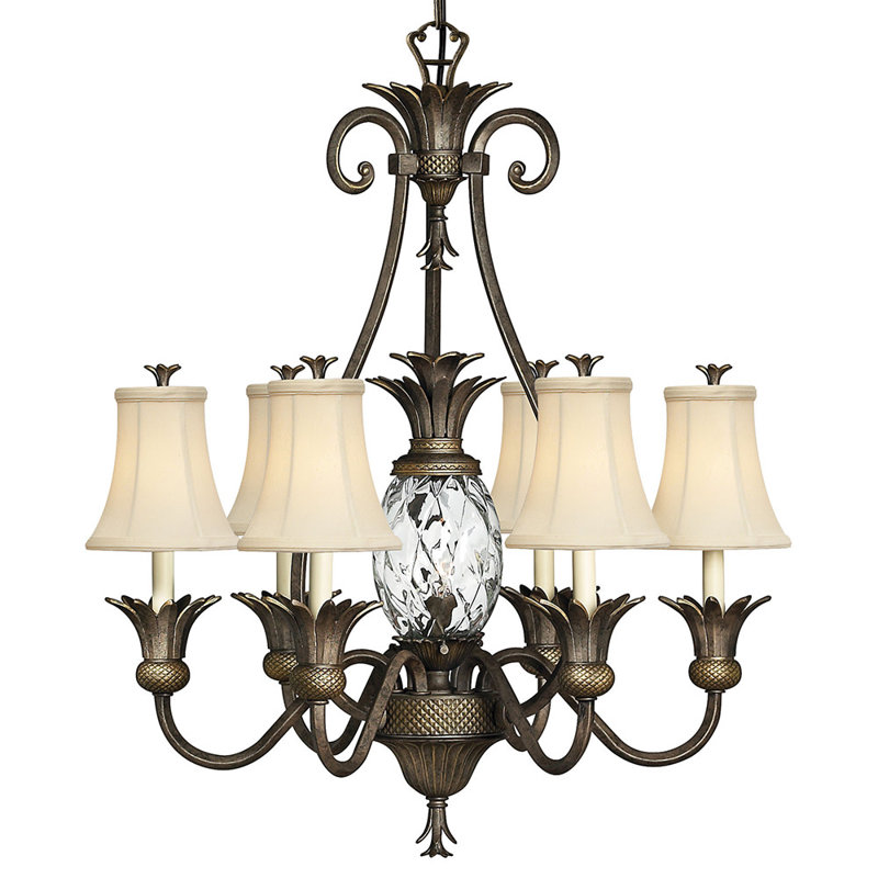 Plantation 7 Light Chandelier, Pearl Bronze