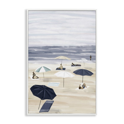 Beachgoers with Umbrellas Giclee Art by JJ Design House LLC