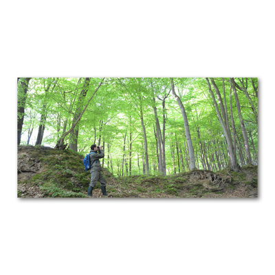 Ornithologist In The Forest - Wrapped Canvas Print