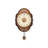 Brown and white two-tone solid wood round wall clock