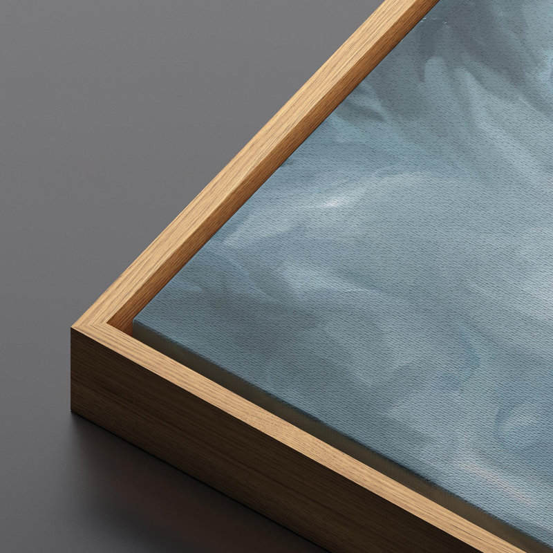 "Minimal Landscape Mute Blue Abstract Landscape Extra Large", reproduction d'art sur toile encadrée, H 20 po x l 60 po