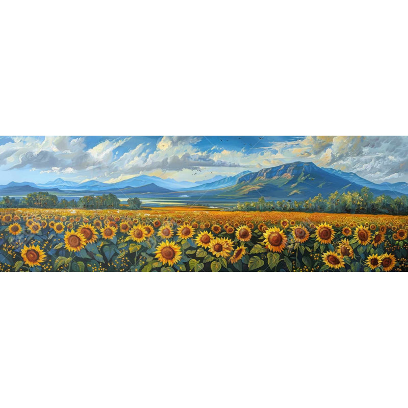 Toile beige champ de tournesols | Magnifique décoration intérieure