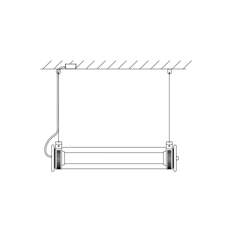1 - Light LED Pendant, 2.7559" H x 16.5354" W x 2.7559" D