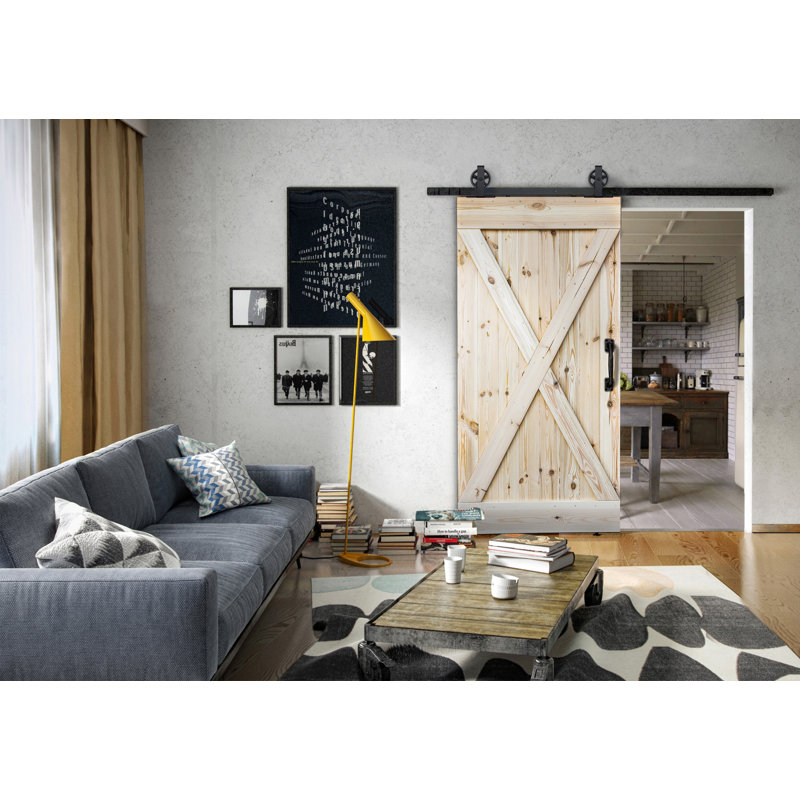 Gaskins Solid Pine Sliding Door Unfinished