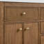 Meuble-lavabo simple Rian 36 po (décalé) en noyer grillé, sans comptoir, sans lavabo, garniture en bronze satiné-133734373