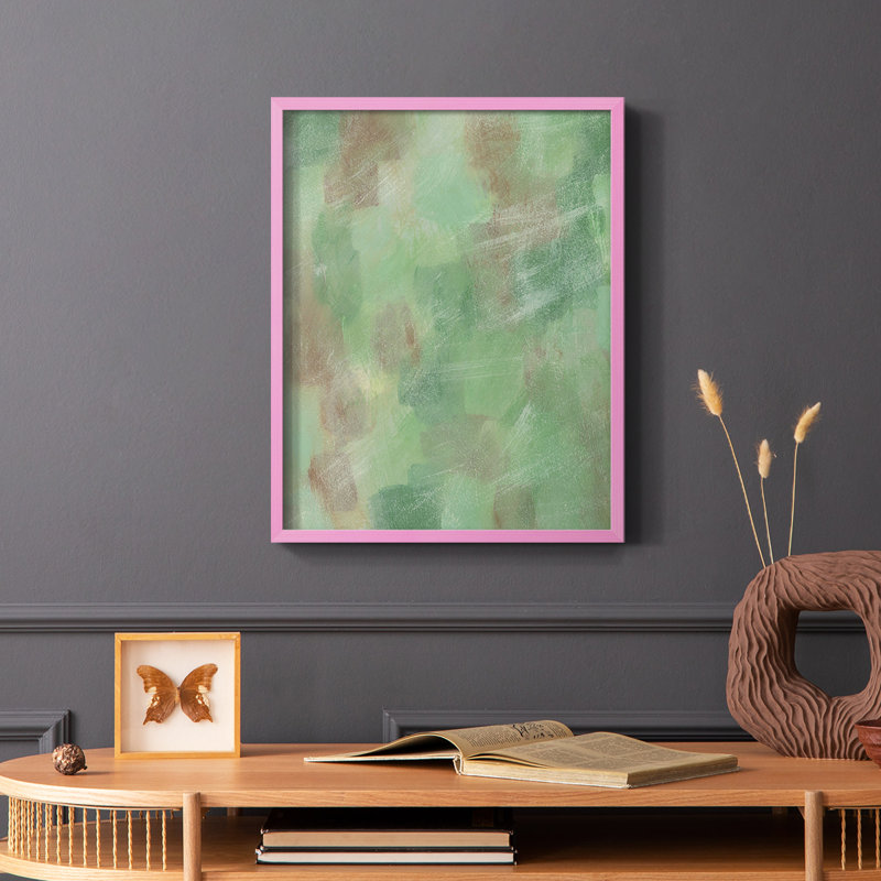 Green Shadows II, reproduction encadrée - bois massif, Rose, H 10 po x l 8 po