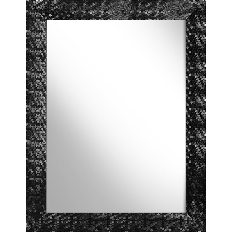 Zussen Plastic Flat Leaning Mirror, 83 cm H X 63 cm W, Black