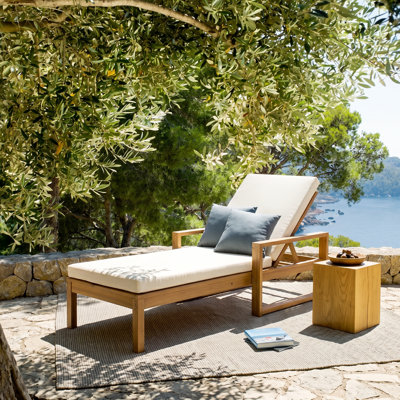 Armani Patio Chaise Lounge with Cushion & Adjustable Backrest