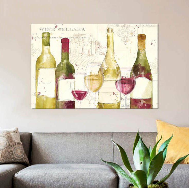 «Chateau Winery I», impression sur toile, H 26 po x l 40 po x P 1,5 po, Toile tendue, Pas de tapis