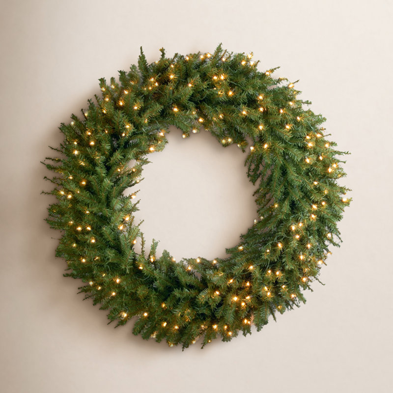 Couronne de sapin avec lumières Norwood, 42", Pré-éclairé