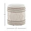Repose-pieds de rangement 18 po en laine tissée à la main beige avec motif touffeté et noué