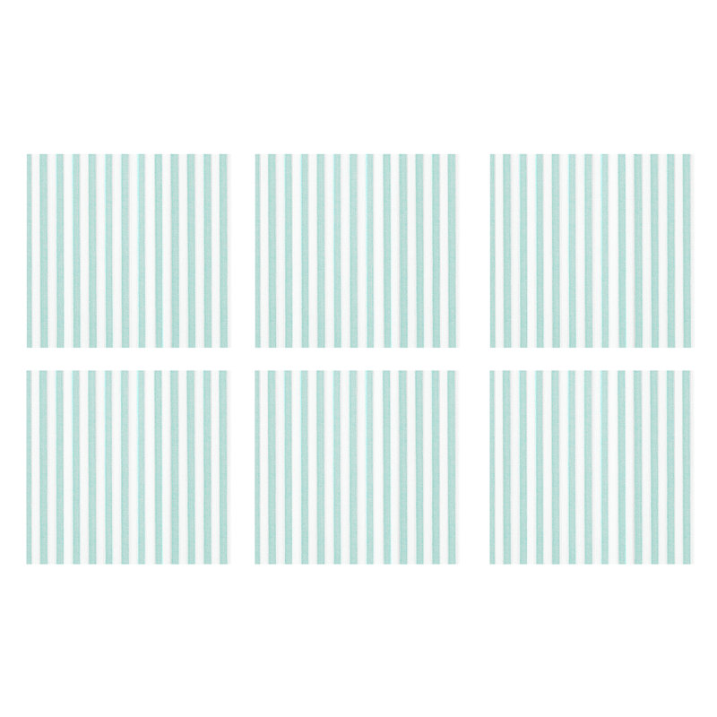 Papersoft Spunlace Striped Square Napkin, Aqua, 16" Square