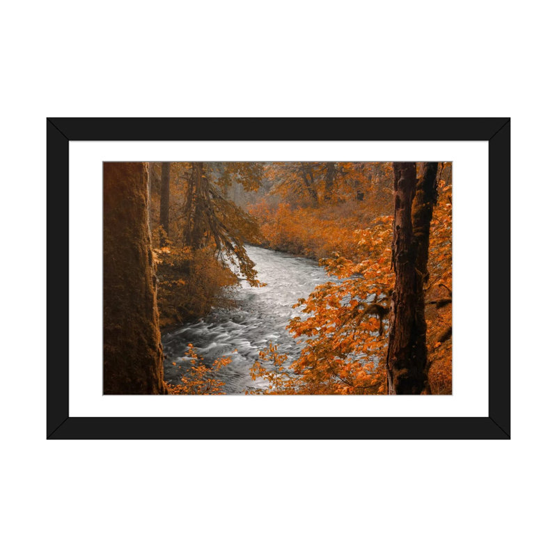 «Silver Creek» par Don Schwartz - reproduction de photo sur toile tendue, Papier d'art encadré noir, Blanc