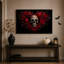 «Red Rose Heart» en forme de couronne entourant un art d'Halloween sur toile-1741668291
