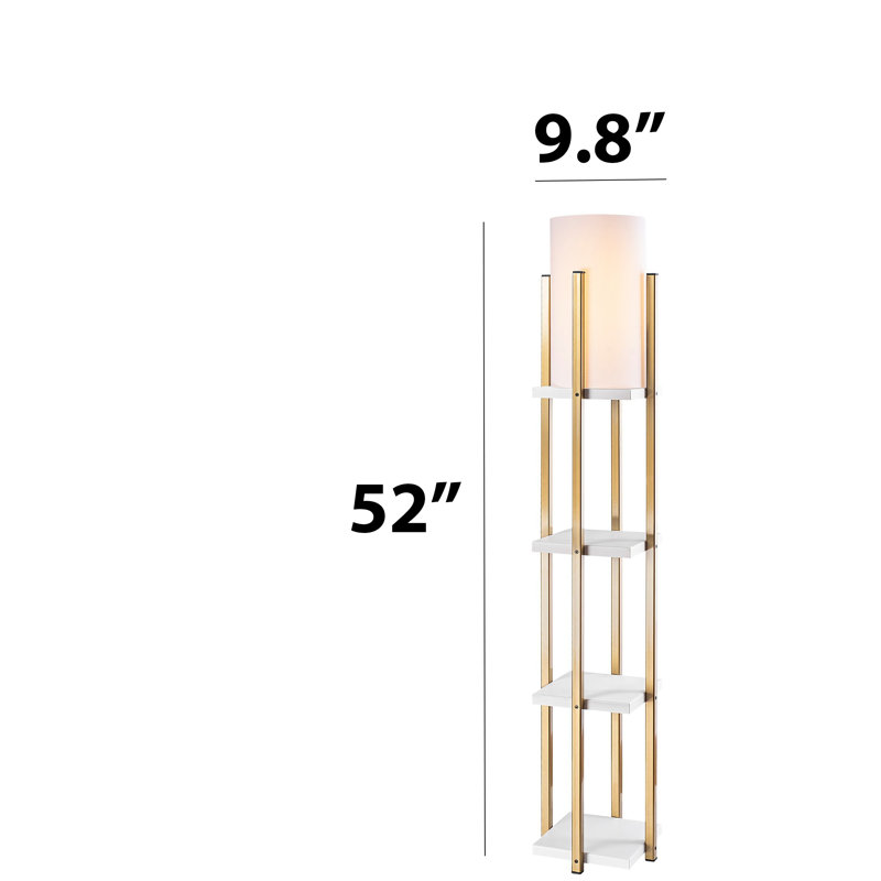 Saeshta 51.18'' Column Floor Lamp, White