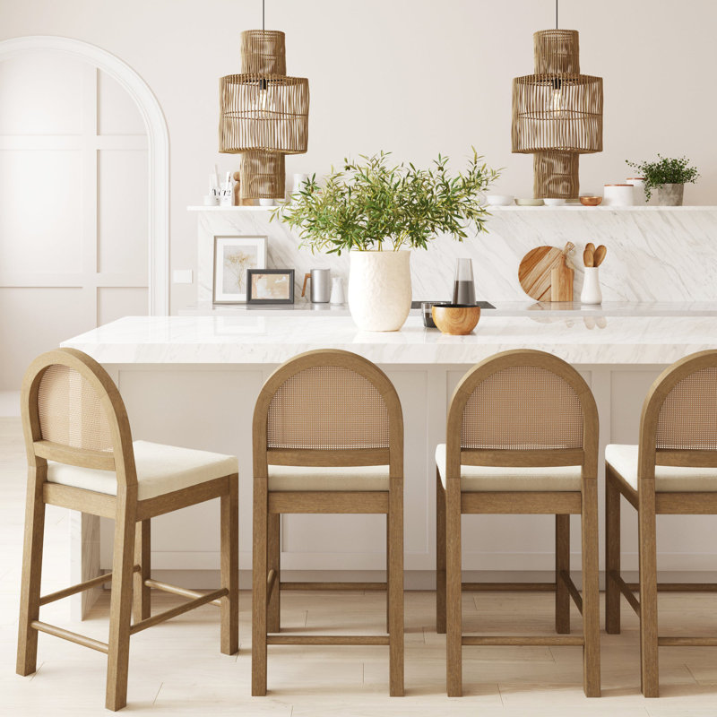 Bay Isle Home Boucle Upholstered Bar Stool