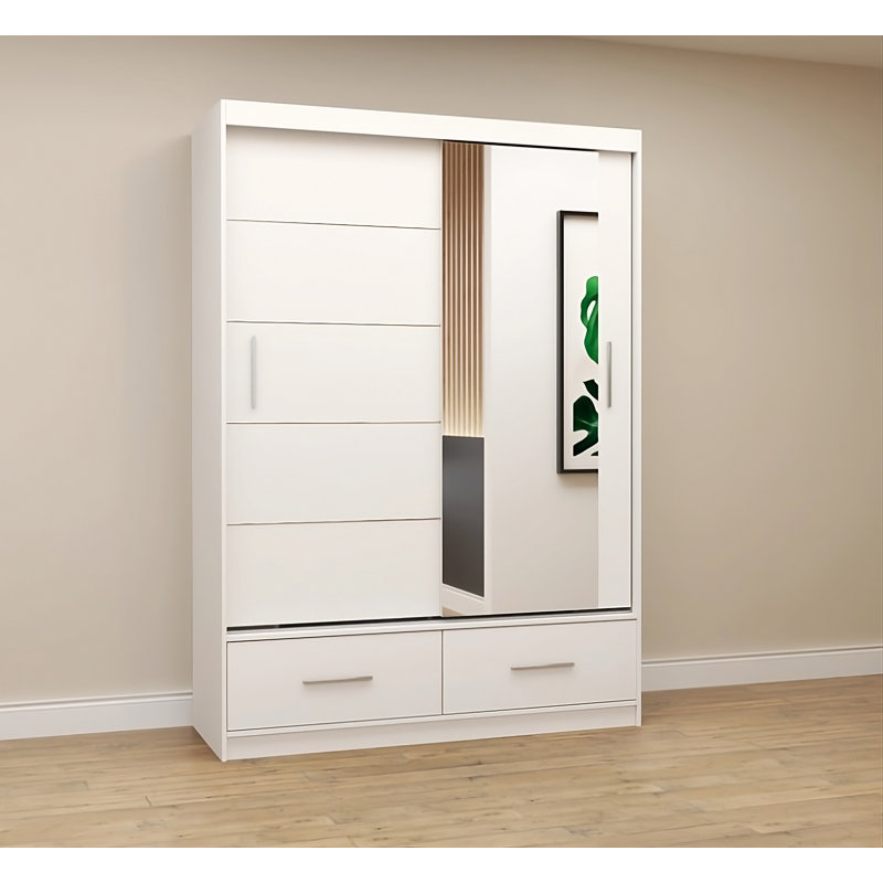 Charlesa Manufactured Wood Wardrobe, White