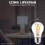 Ampoule DEL LUXRITE A15 Edison, 8,5 W = 60 W, à intensité variable, blanc naturel 3500K, homologué pour luminaire fermé, 750LM, CRI90, E26, conforme au titre 20, homologué UL, paquet de 24-122485918
