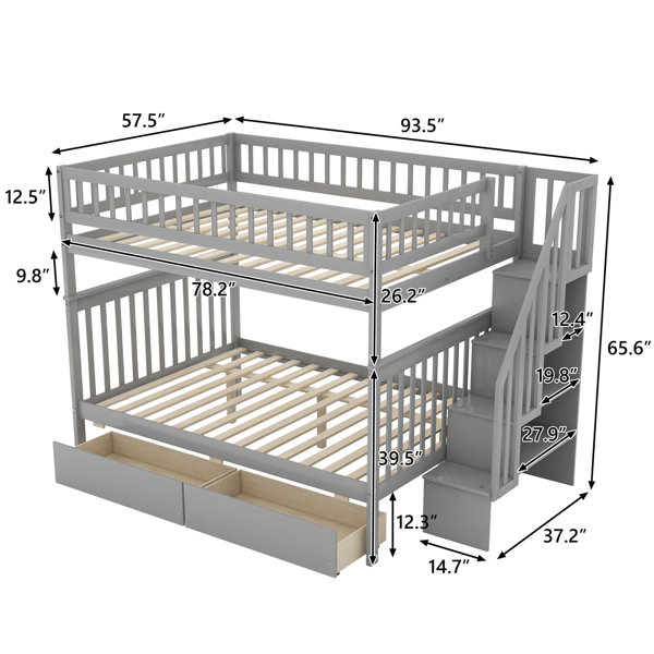 Sand & Stable Baby & Kids Northwest Kids Bunk Bed with Drawers ...