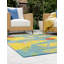 Tapis intérieur / extérieur bleu / jaune en polypropylène tissé à la machine Mikaela-88520875