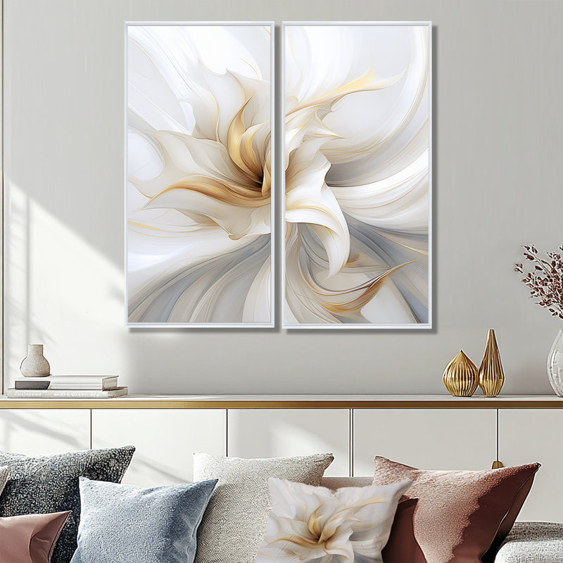 Patmos - art mural sur toile blanche, H 32 po x l 32 po, Impression encadrée flottante, Blanc