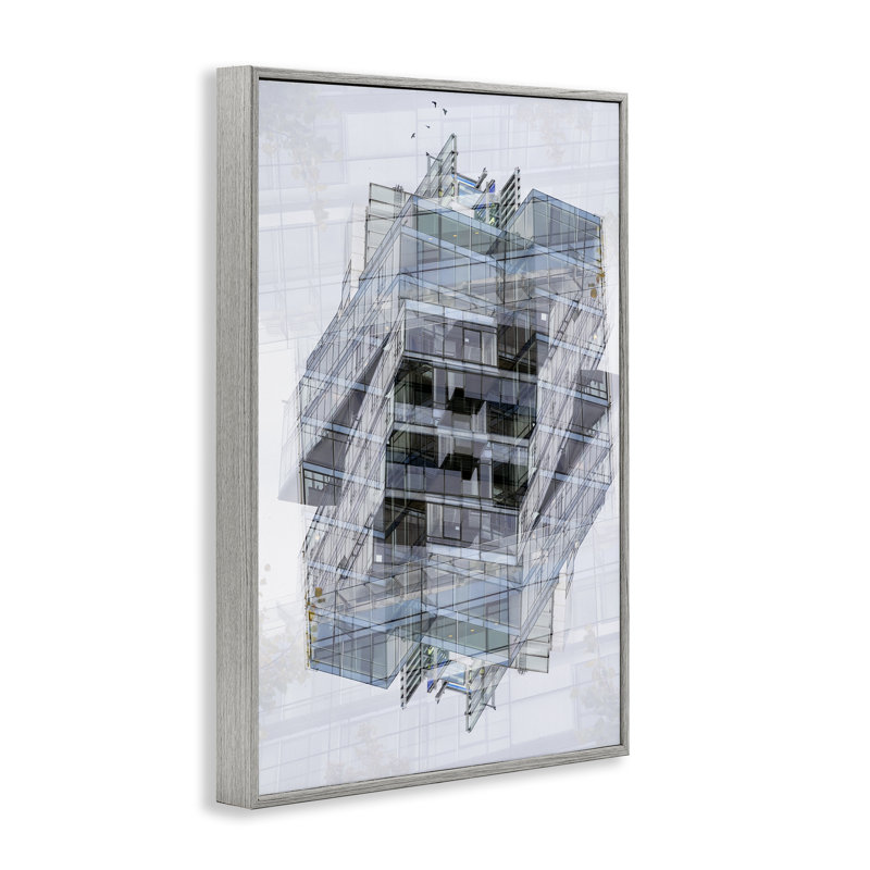 Giclée encadrée de superpositions de bâtiments superposées, conception de Robin Vandenabeele, Estampe numérique Farmhouse