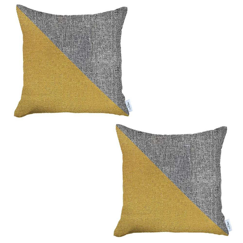  Coussin réversible, Gris/Jaune