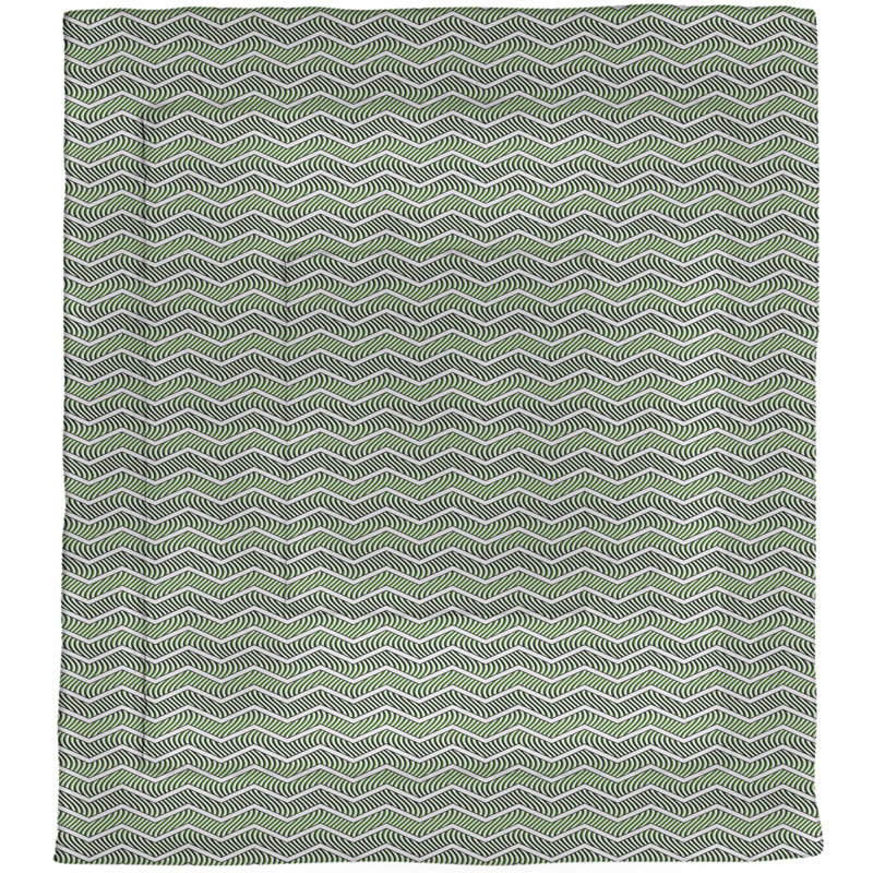 Édredon simple en microfibre à chevrons ondulés Rhonda Cheval, Vert, Édredon simple