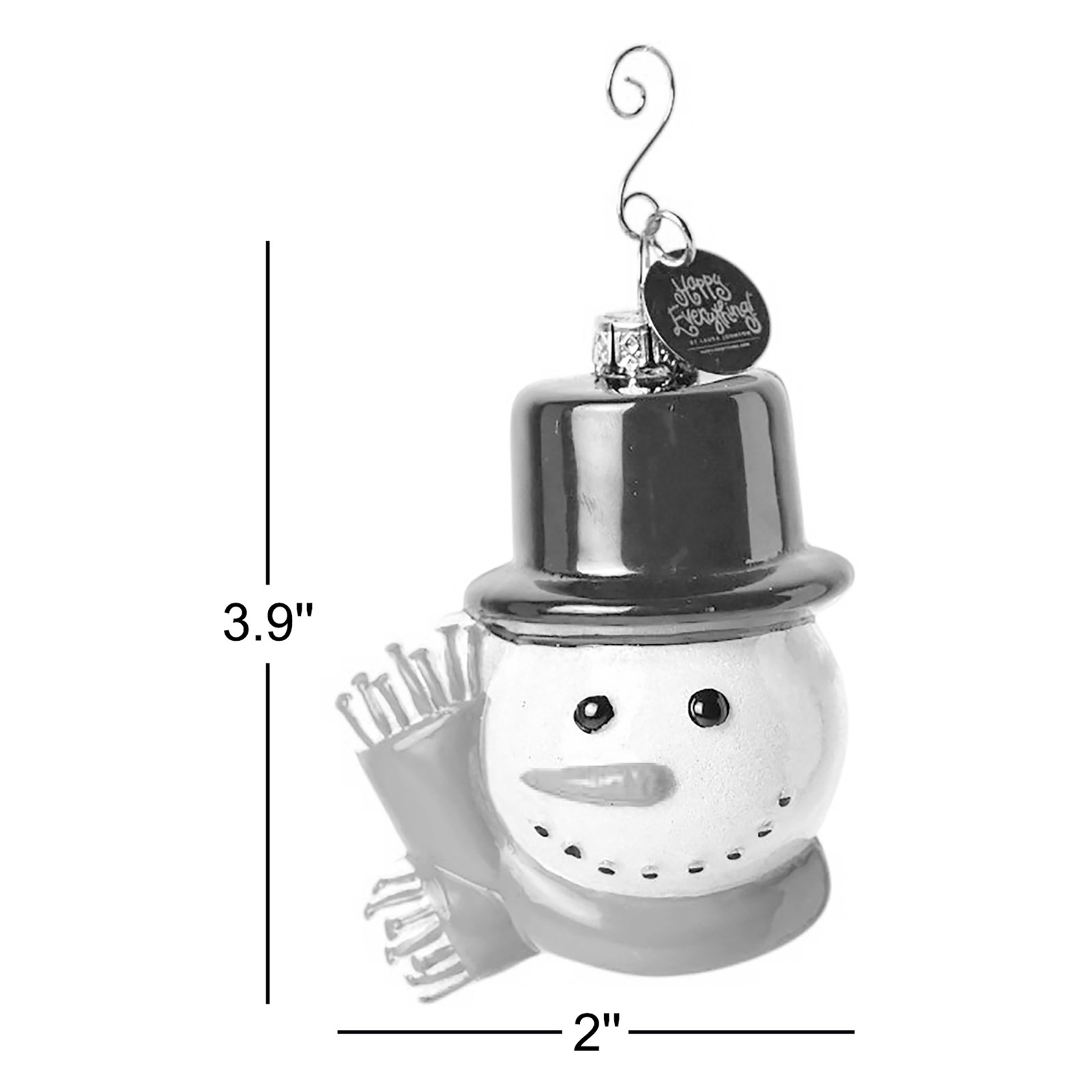 3.9'' Glass Hanging Figurine Ornament