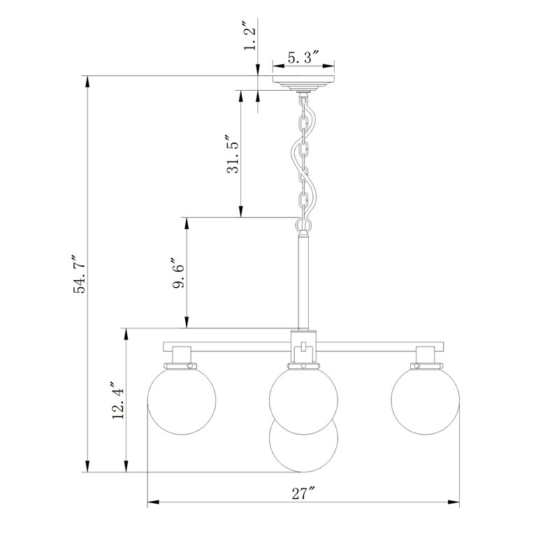 Fennell 5 - Light Dimmable Sputnik Modern Linear Chandelier