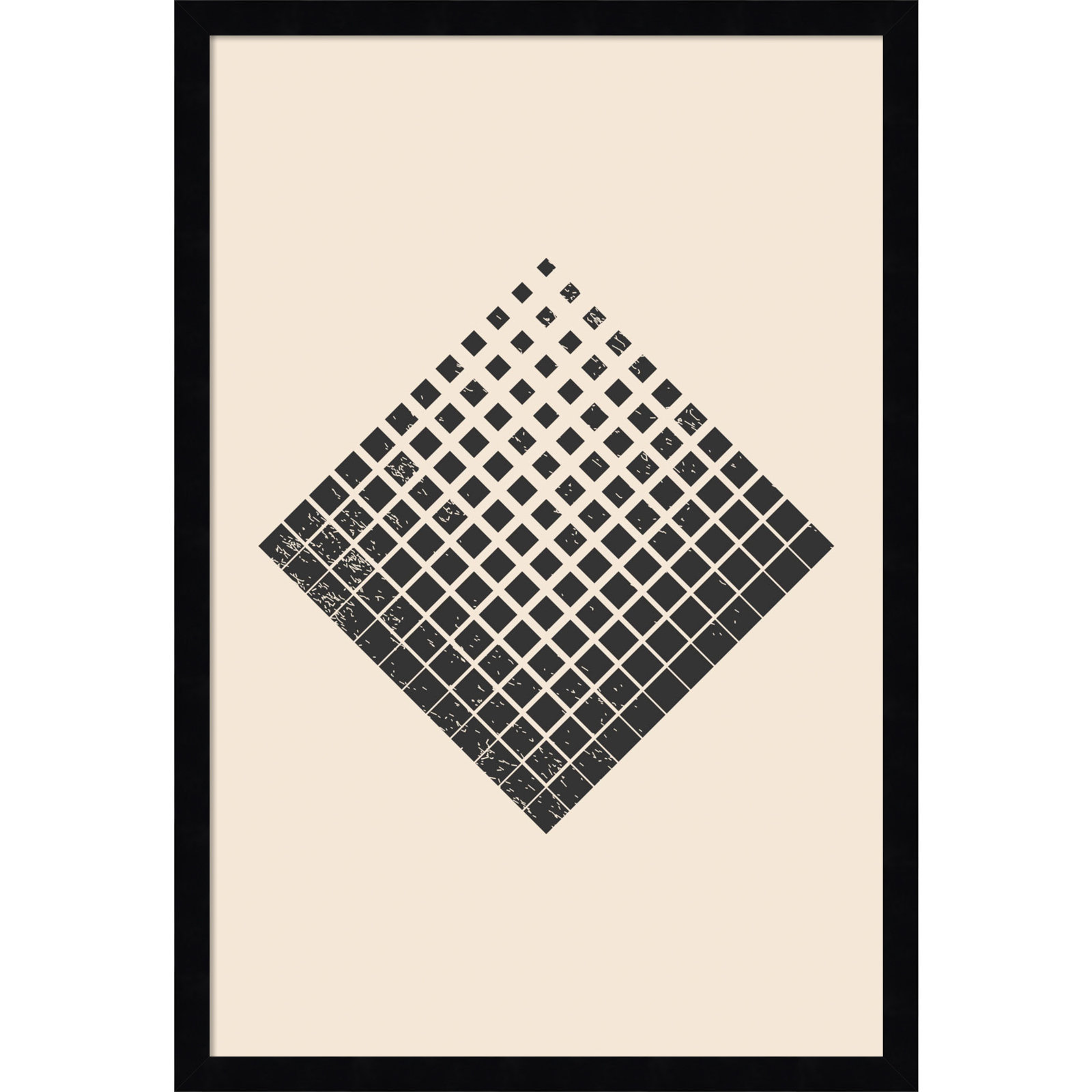 Minimal Halftone Shapes No. 3 Print, Black, 25" H x 17" W x 1" D