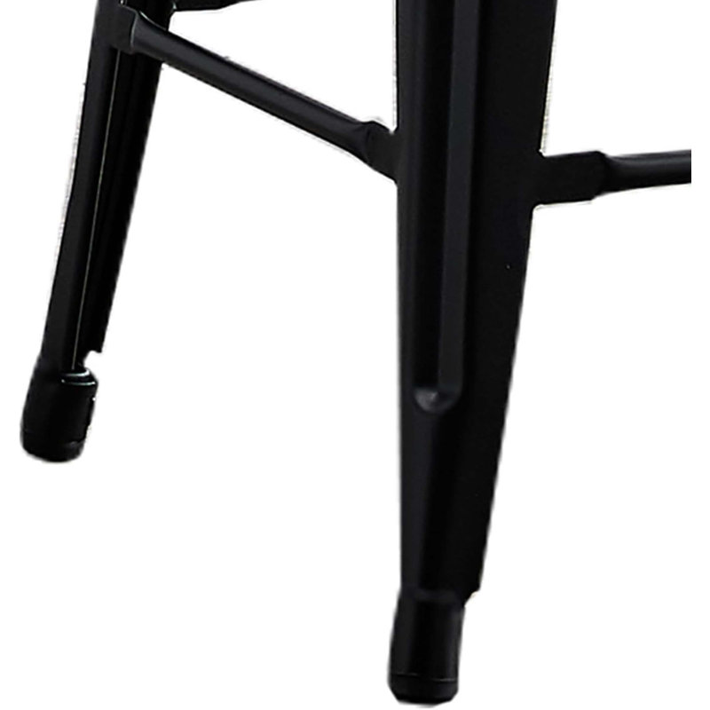 Ensemble de 2 tabourets de bar sans dossier, légers, industriels, contemporains, rustiques, rétro, costaux, en métal, sans dossier et 4 pieds (ensemble de 2)