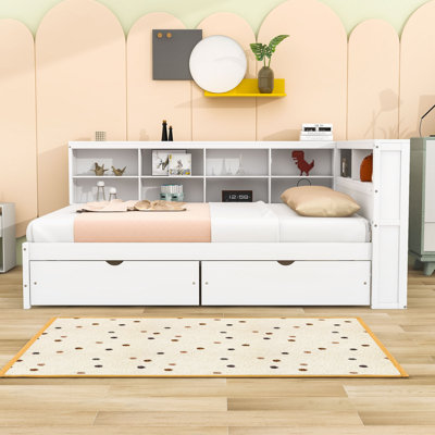 Broadview Wooden DayBed with 2 Drawers and Storage and USB