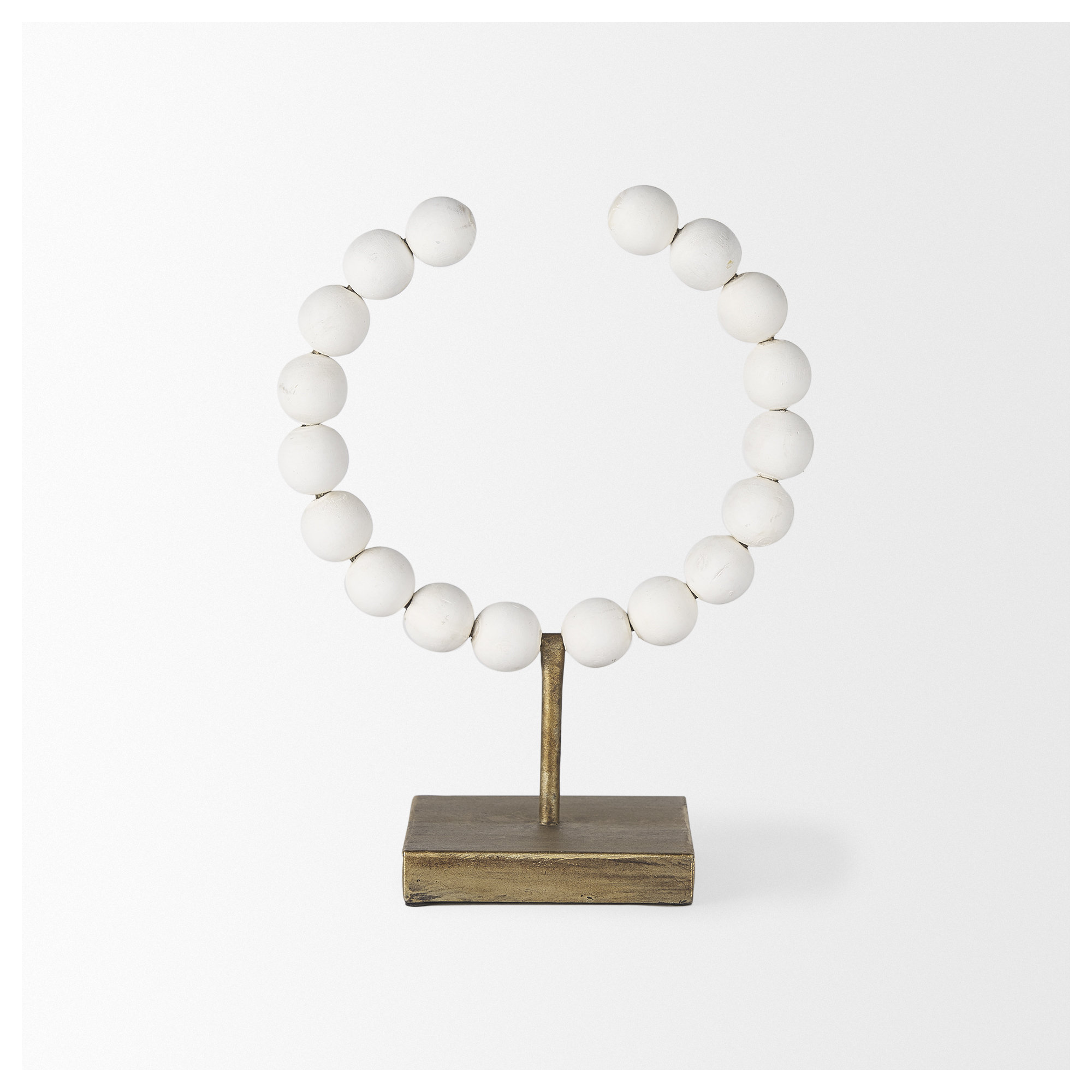 Shira Sculpture, 11.6" H x 9.4" W x 4.5" D, White/Gold