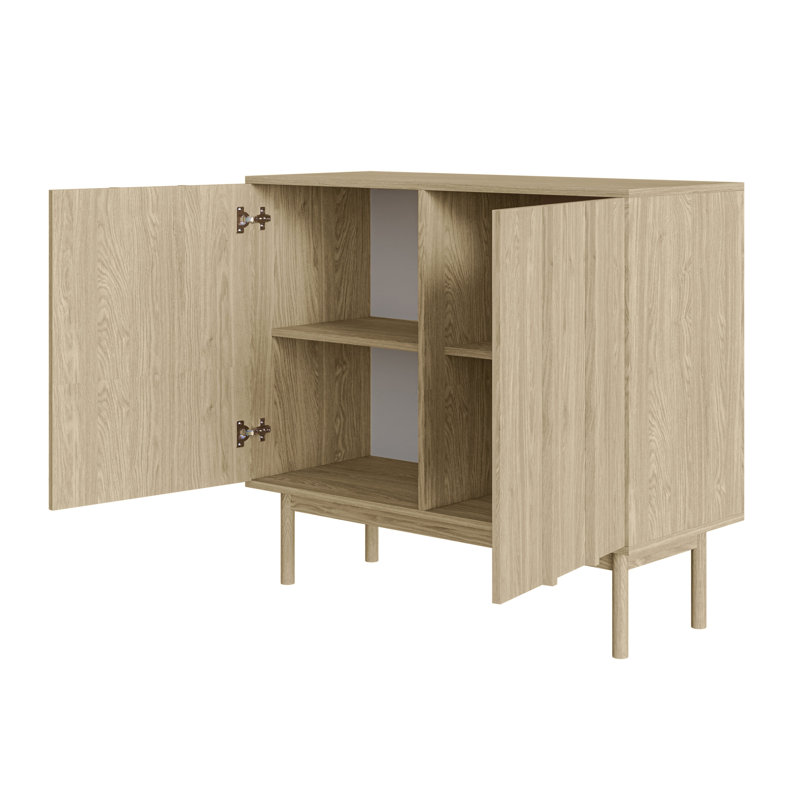 Two-Door Oiled Oak Chest of Drawers