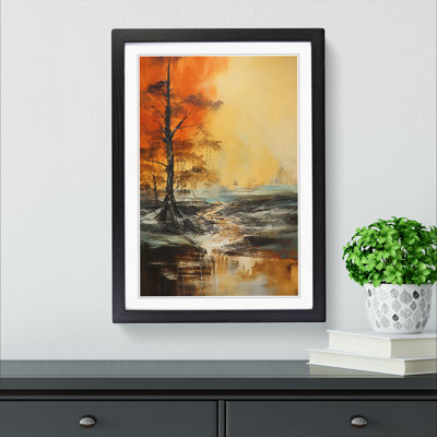 Landscape Gestural - Single Picture Frame Print on Wood