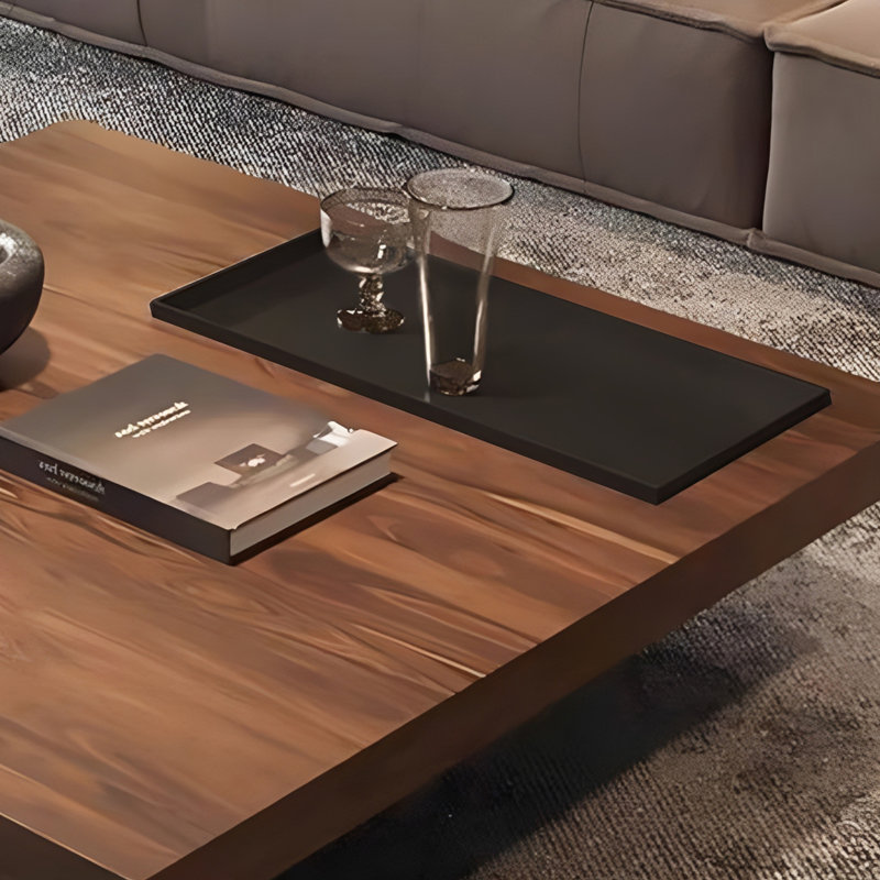 Table basse carrée moderne et minimaliste, 11.8" H x 47.2" W x 47.2" D