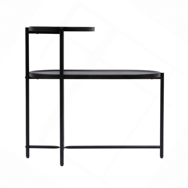 Table basse ronde avec plateau de rangement et tables de bout ovales à 2 niveaux Petite table d'appoint pour le salon