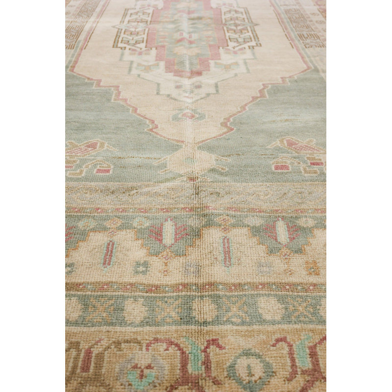 Vintage Turkish Tashpinar Wool On Wool 5Ft1inx10ft7in Beige