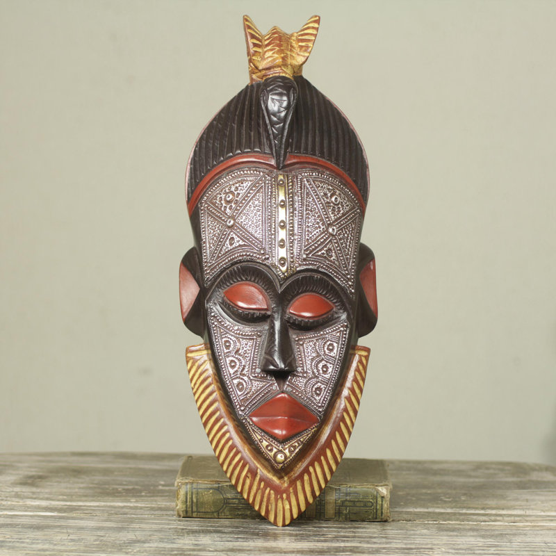 Décoration murale embossée masque africain