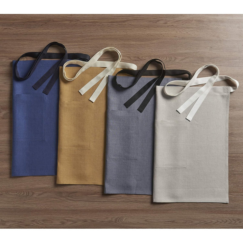 100% Pure Linen Bistro Apron, Indigo