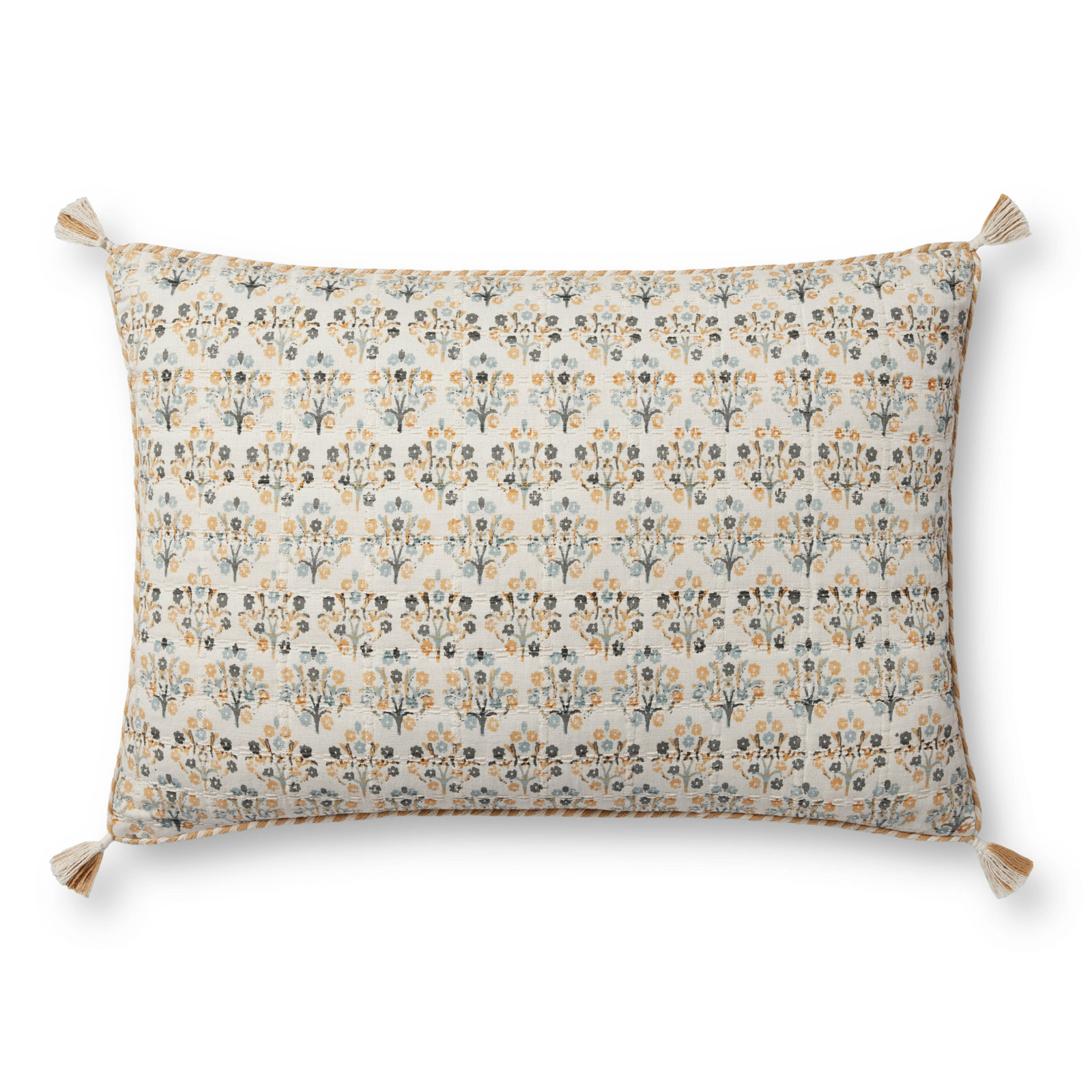 Tassels Lumbar Throw Pillow, Down
