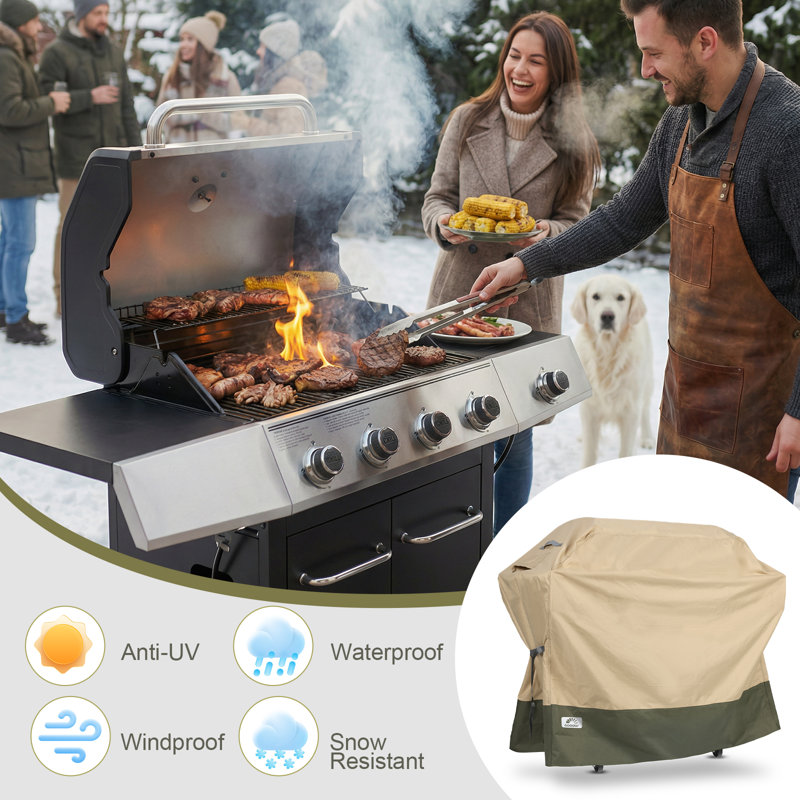 Aoodor Heavy Duty BBQ Grill Cover, 72"W x 28"D x 50"H