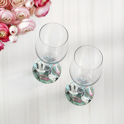 Sous-verres ronds en cuir Summer Palace Pinotti